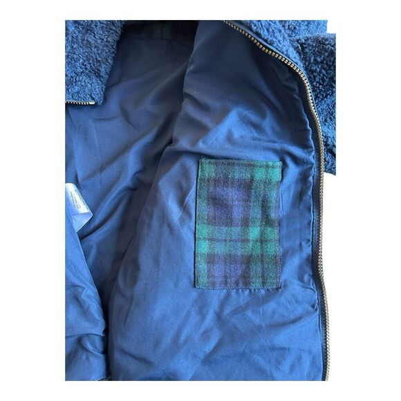 Pendleton Womens Sz XL Fuzzy Zip Jacket Sherpa Teddy Fleece Blue Distressed - Picture 8 of 10